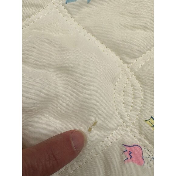 Vintage Baby Blanket Crib Toddler Bedding Dutch Yellow Pink 1950s Kitschy - Picture 7 of 10